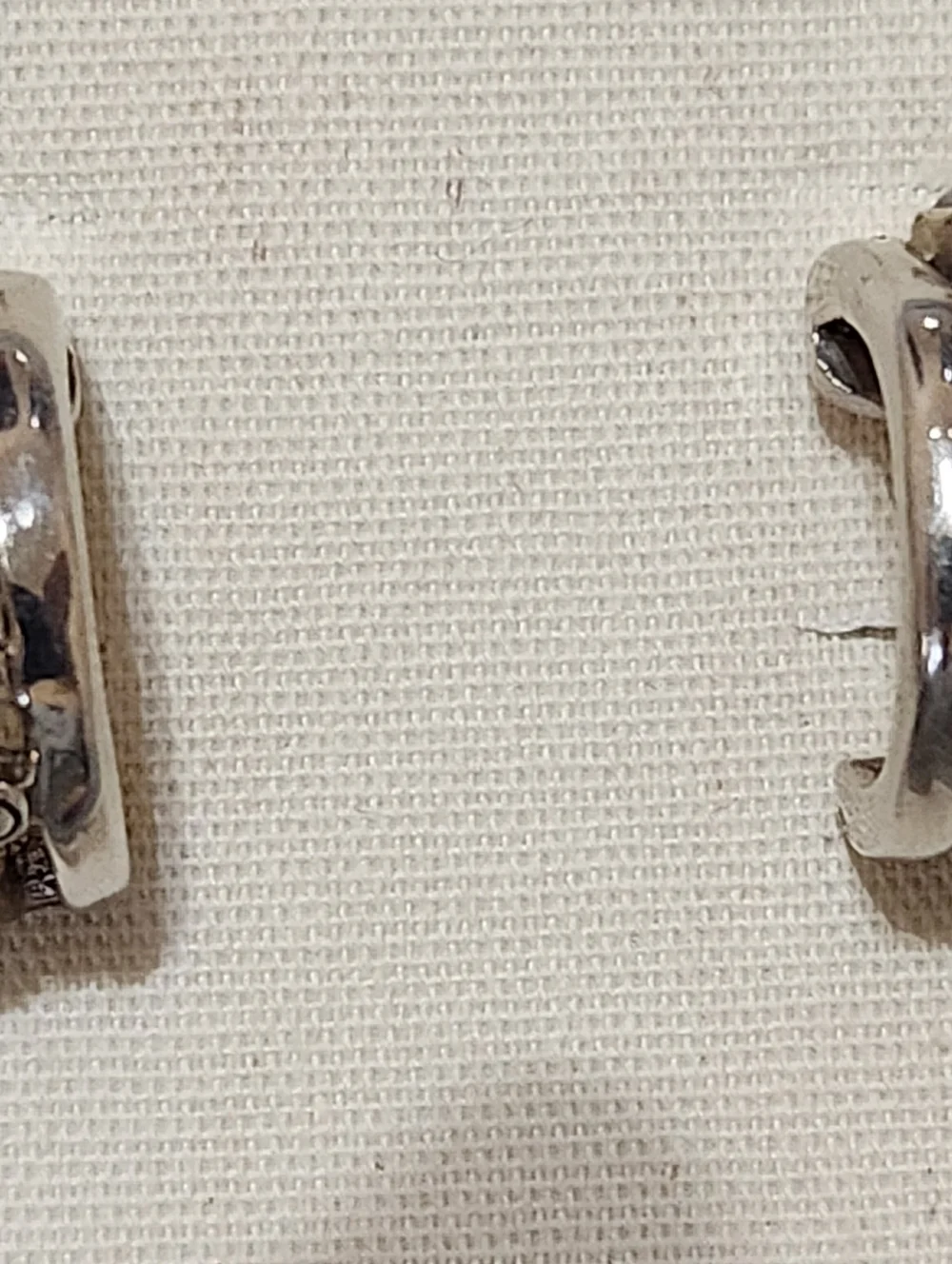 Barse Chunky 925 Sterling Silver Mother of Pearl Modernist Wide Hoop Earrings - Picture 9 of 13
